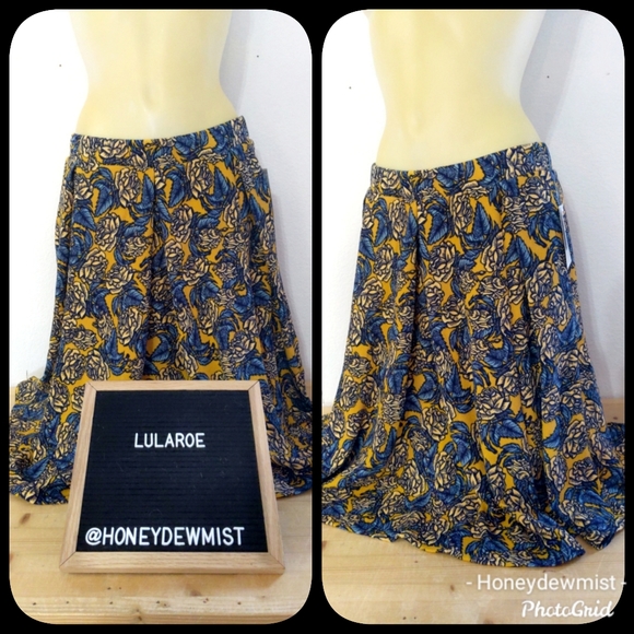 LULAROE NWT Mustard and Blue Floral Madison